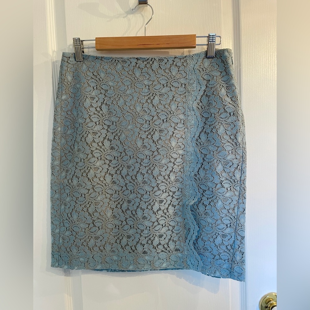 Banana Republic Lace Skirt in Light Blue